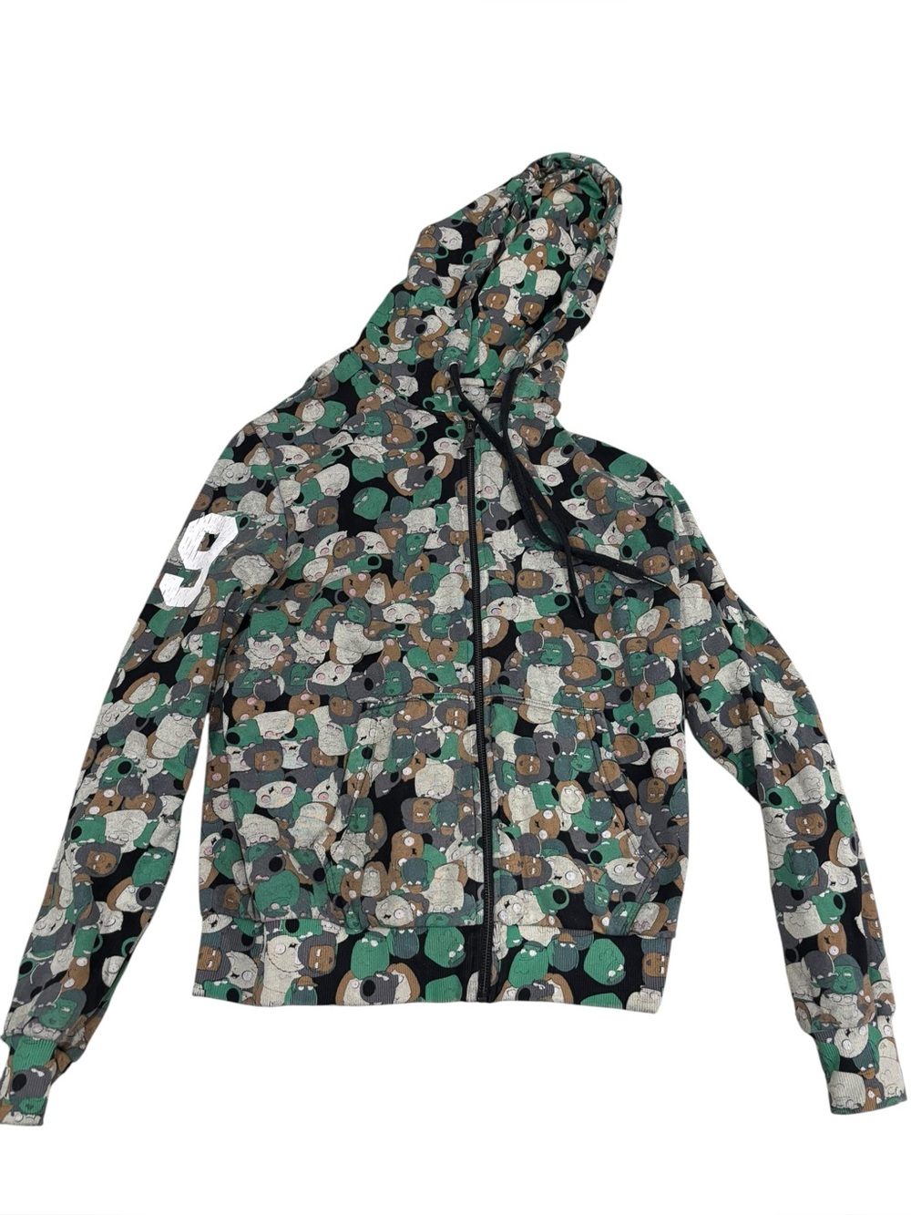 Eleven Paris x Family Guy Full Zip Hoodie Size Small All Over Print Stewie Brian